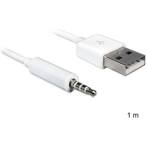 Delock 83182 Kabel USB-A male > Stereo jack 3,5 mm male 4-pins IPod Shuffle 1 m